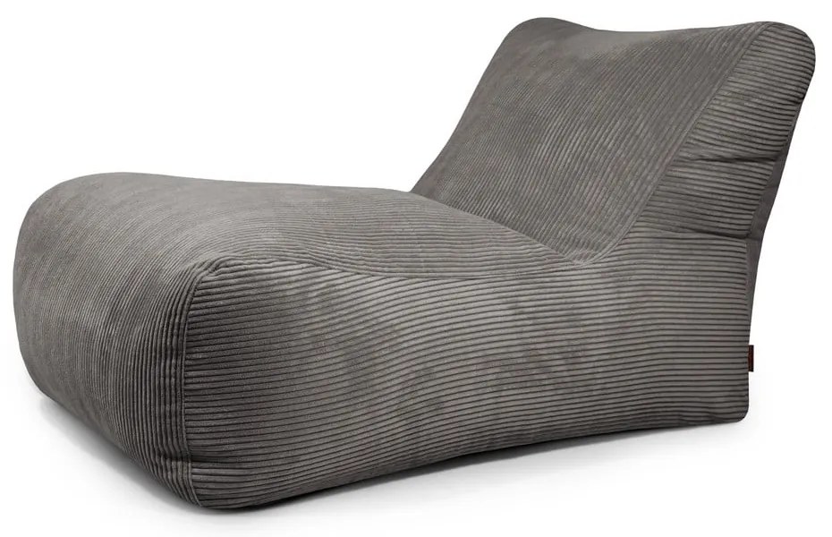 Puof a sacco grigio scuro con rivestimento in velluto a coste Lounge 100 – SLOWDOWN
