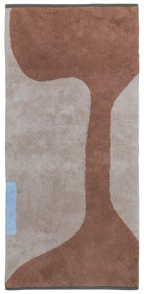 Passatoia lavabile in cotone color mattone e beige 70x150 cm Figura - Mette Ditmer Denmark