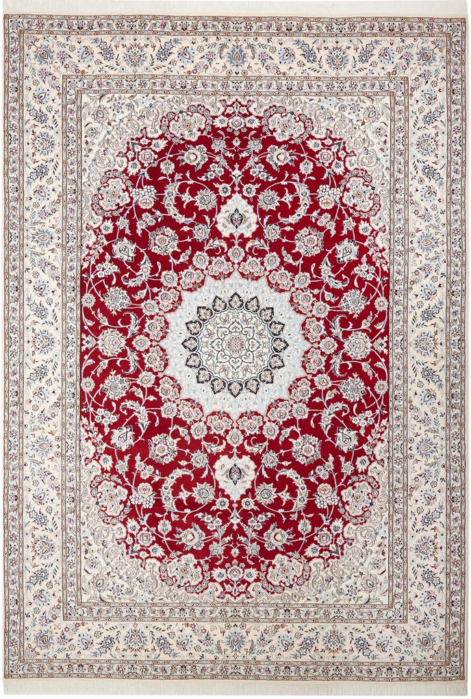 Nain Tappeto persiano 250x360 Rosso (Iran) Annodato A Mano