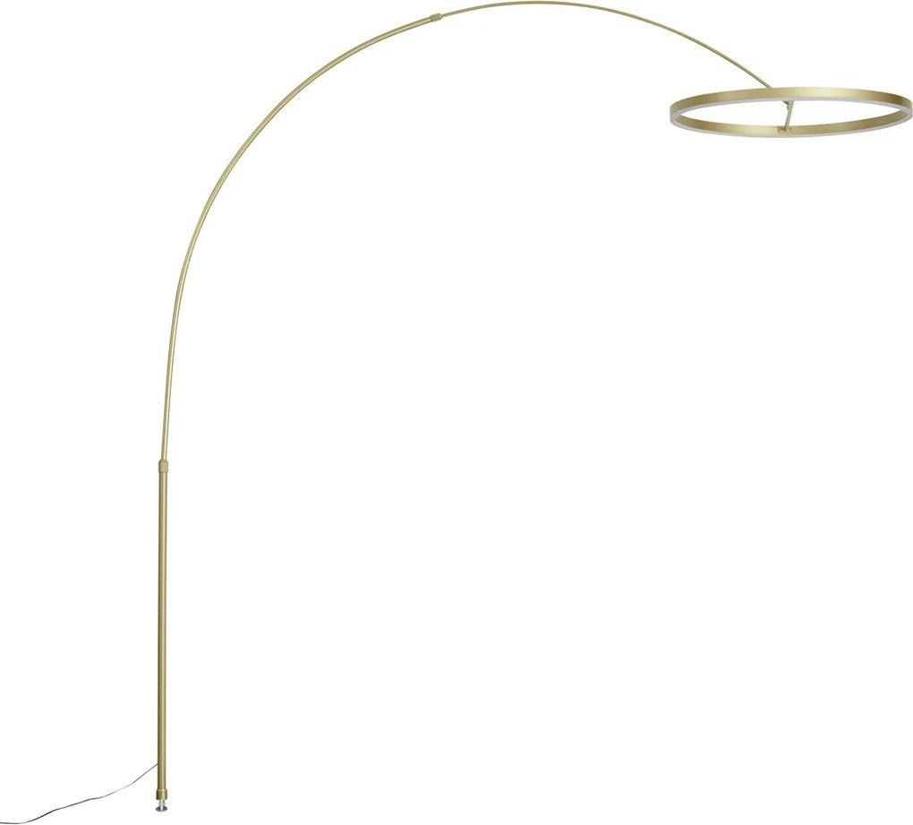 Lampada da terra ad arco di design oro con LED dimmerabile a 3 livelli - Anello