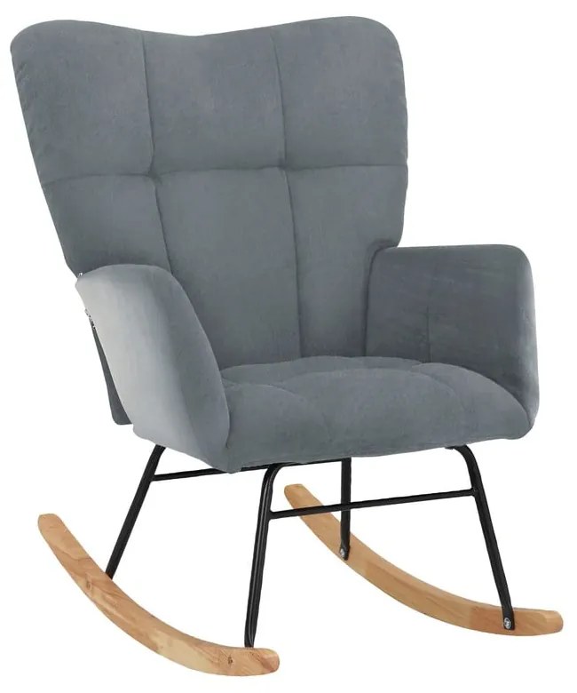 Poltrona a dondolo in velluto grigio Elza - Støraa