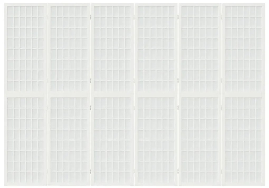 Divisorio pieghevole 6 pannelli stile giapponese 240x170 bianco