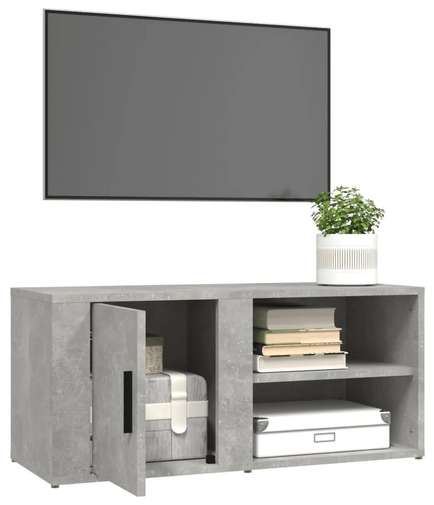 Mobile Porta TV Grigio Cemento 80x31,5x36 cm Legno Multistrato