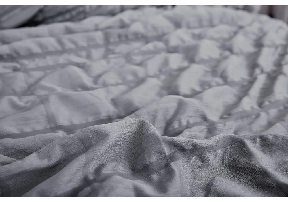 Biancheria da letto nera/grigia in crêpe per letto singolo 140x200 cm Naomi – My House