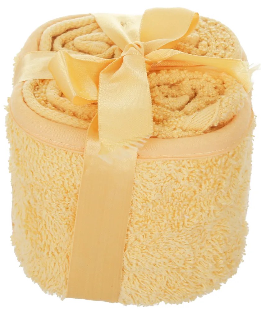 Set 4 lavette asciugamani cotone giallo 30x30 cm Pop Corn