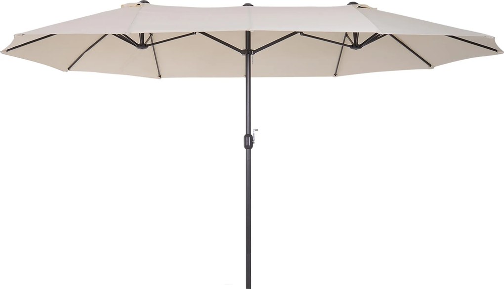 Ombrellone da Giardino 4,6x2,7 m Palo Ø48 mm Doppio Tetto Beige...