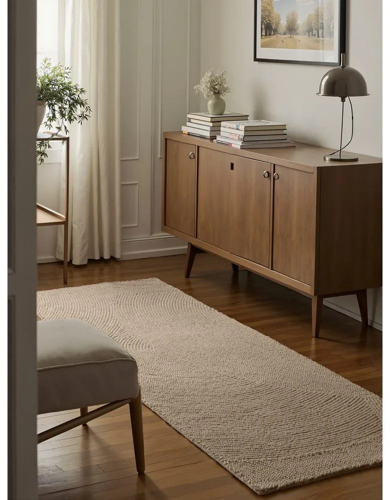 Passatoia beige in lana tessuta a mano 80x200 cm Eleni Light Beige – Hanse Home