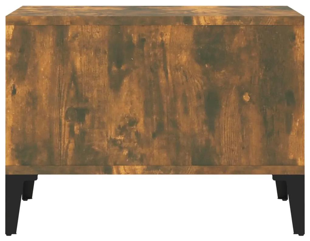 Tavolino da Salotto Rovere Fumo 60x50x36,5 cm Legno Multistrato