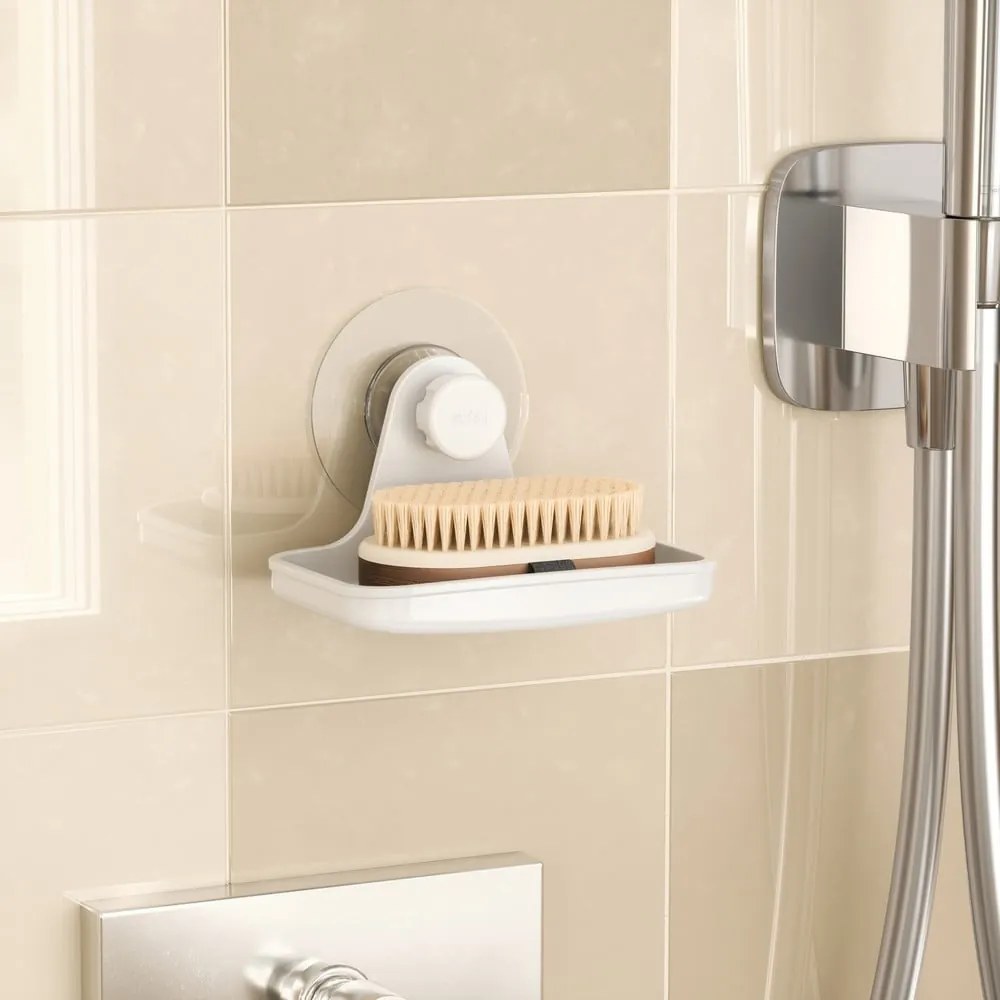 Dispenser di sapone bianco in plastica riciclata senza foratura Flex - Umbra