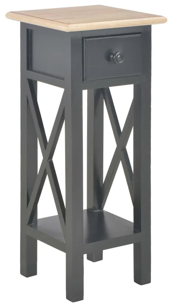 Tavolino Laterale Nero 27x27x65,5 Cm İn Legno /