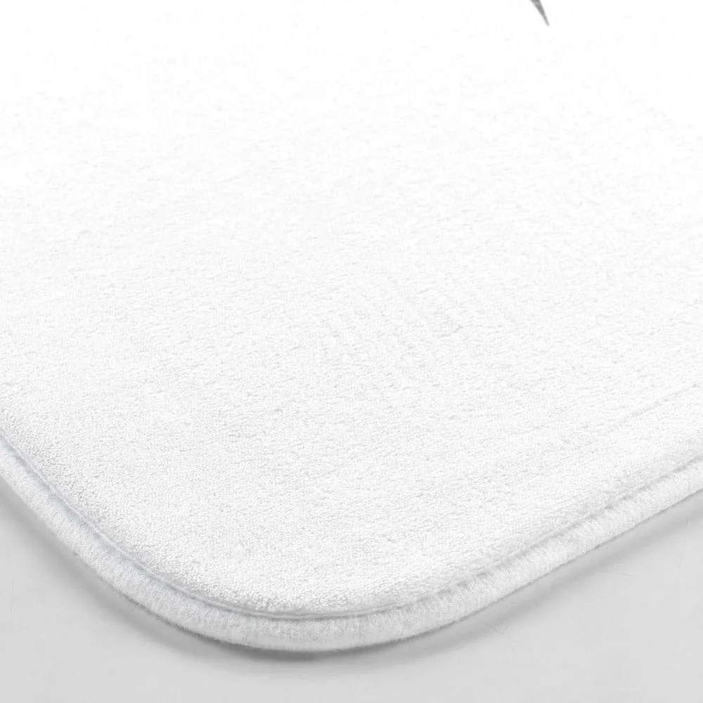 Tappetino per il bagno bianco e argentato 45x75 cm Orbella – douceur d'intérieur