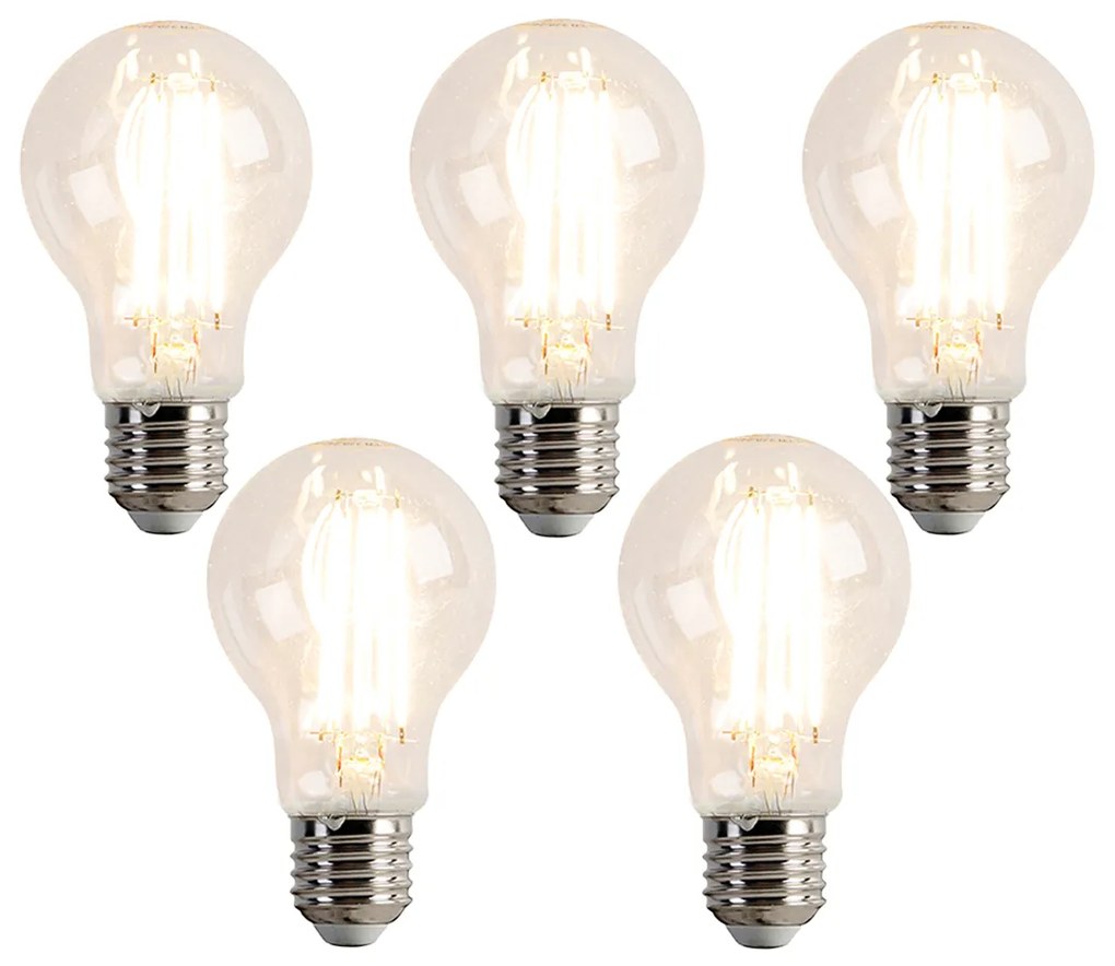 Set di 5 lampadine LED E27 dimmerabili A60 7,6W 780 lm 2700K