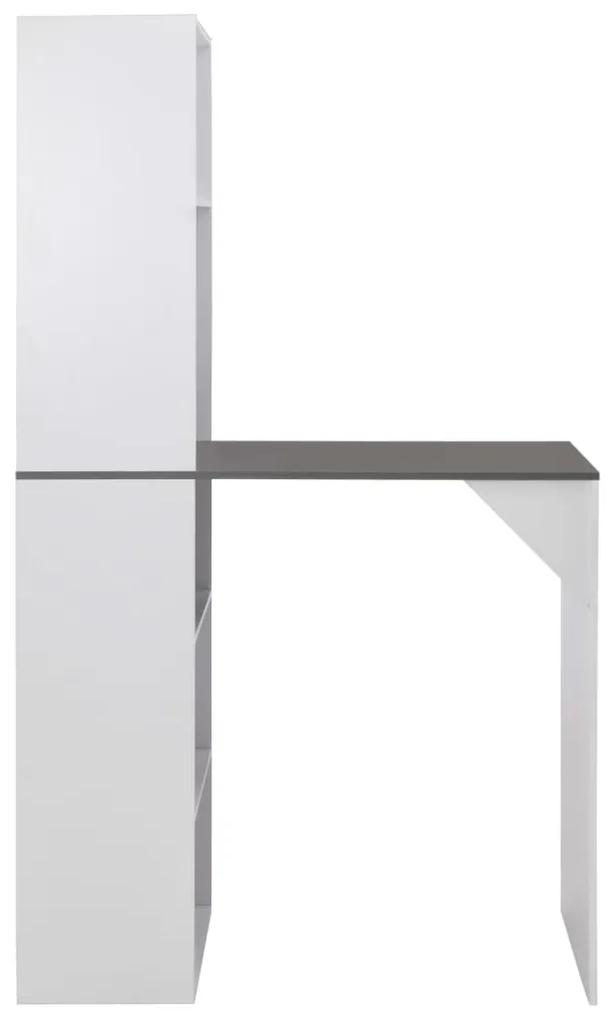 Tavolo da Bar con Mobiletto Bianco 115x59x200 cm