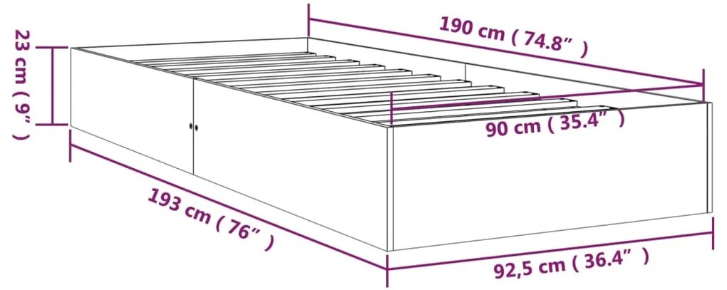 Giroletto in Legno Massello 90x190 cm Single