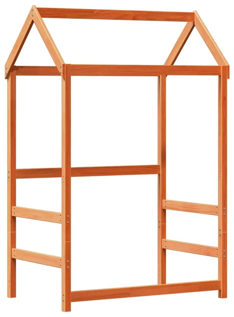 Giroletto con tetto marrone cera 75x190 cm in legno di pino