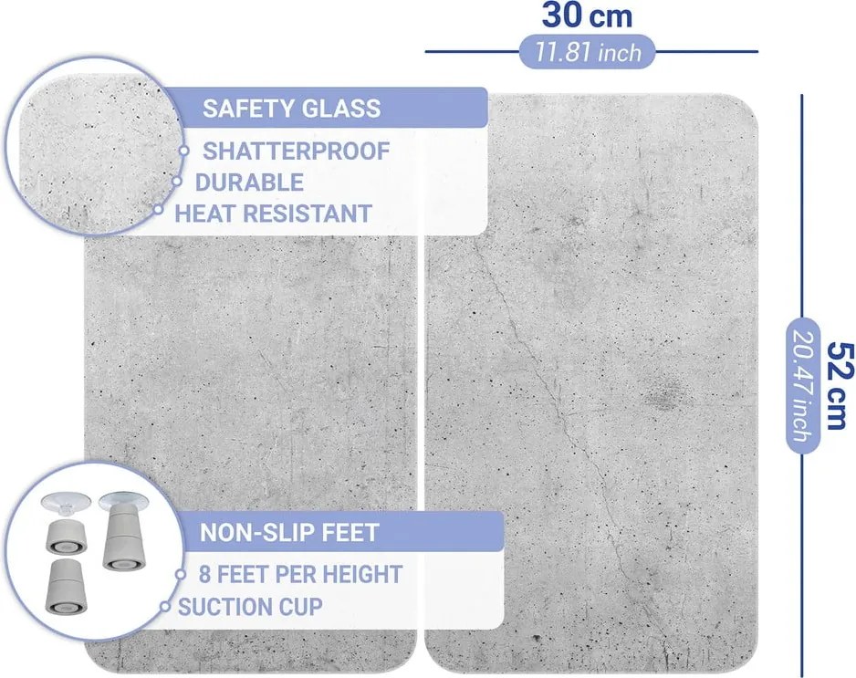 Set di 2 copri stufe in vetro grigio Universal - Wenko