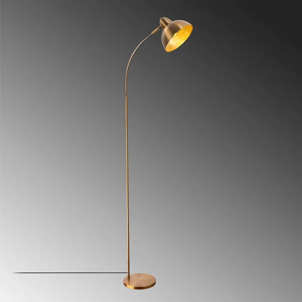 Lampada da terra color ottone con paralume in metallo (altezza totale 162 cm) Varzan – Opviq lights