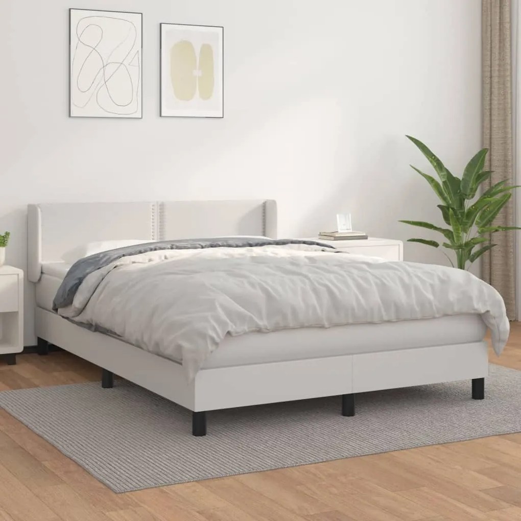 Giroletto A Molle Con Materasso Bianco 140x190 Cm İn Similpelle /
