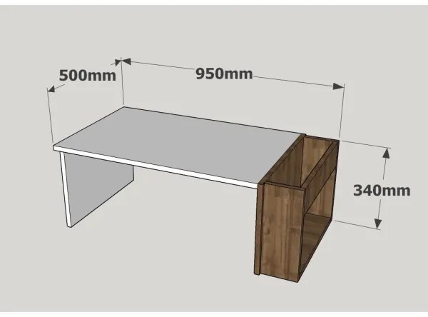 Tavolino VIEW 34x95 cm bianco