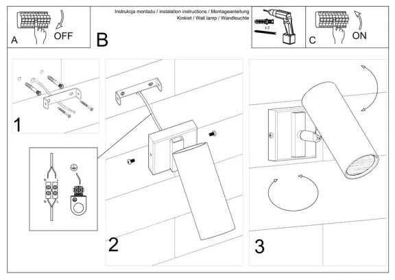 Faretto da muro DIREZIONE 1xGU10/40W/230V bianco