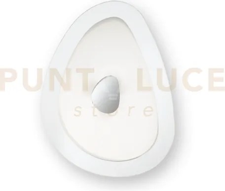 Geko plafoniera bianca 3 luci attacco e27 l.30,5cm in metallo e vetro