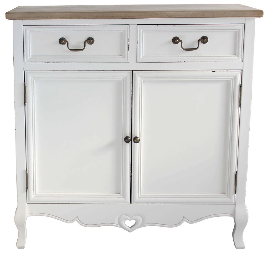 CONSTANCE - credenza 2 ante 2 cassetti in legno di paulownia shabby chic