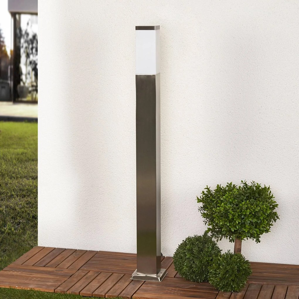 Lindby Lampione Lorian, 100 cm, acciaio inox, IP44, E27
