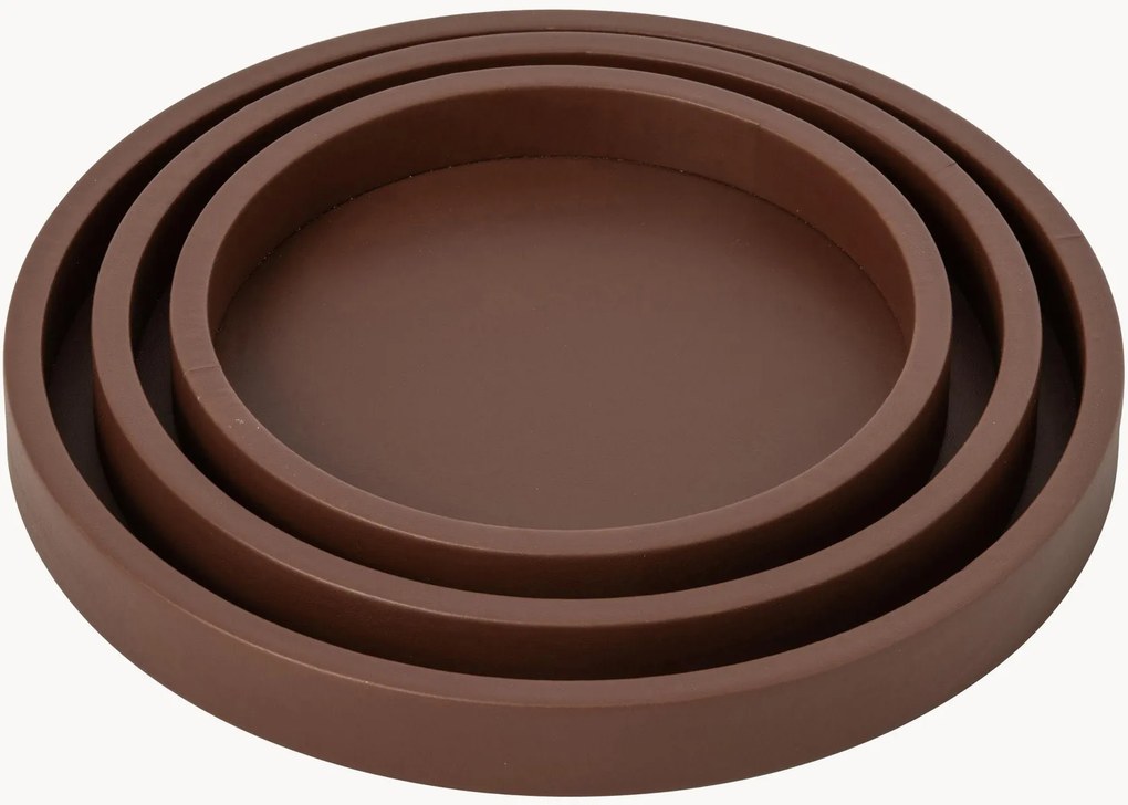 Set di 3 vassoi decorativi in similpelle Irene
