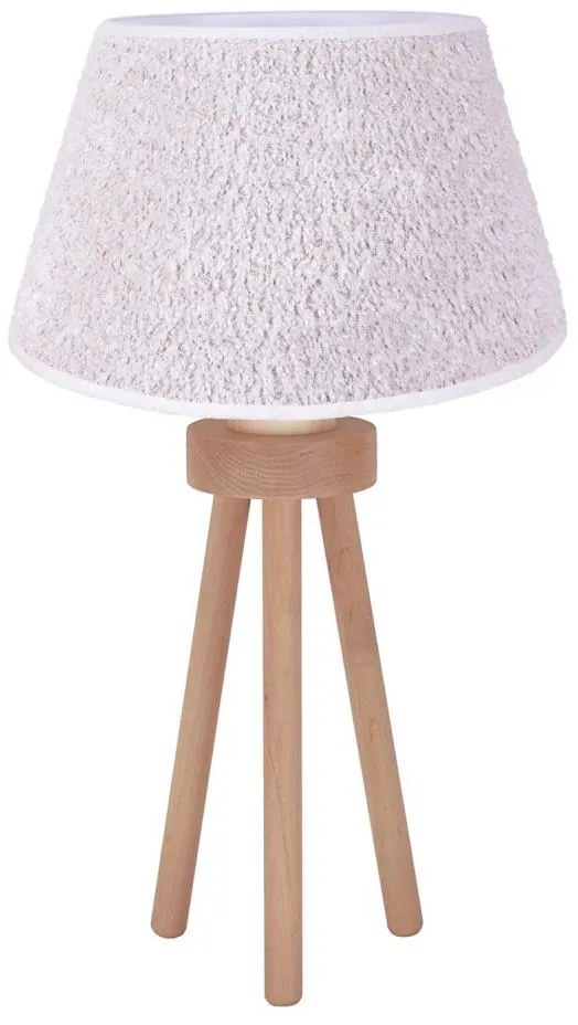 Duolla - Lampada da tavolo BOUCLE 1xE27/15W/230V diametro 28 cm bianco/legno