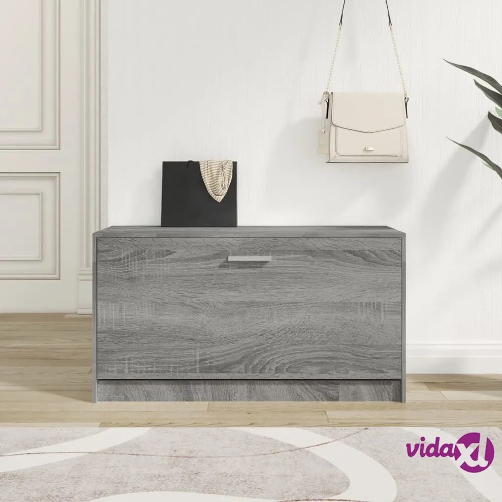 vidaXL Scarpiera Grigio Sonoma 80x24x45 cm in Legno Multistrato