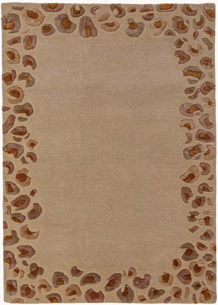 Tappeto a pelo corto fatto a mano Leopard Frame