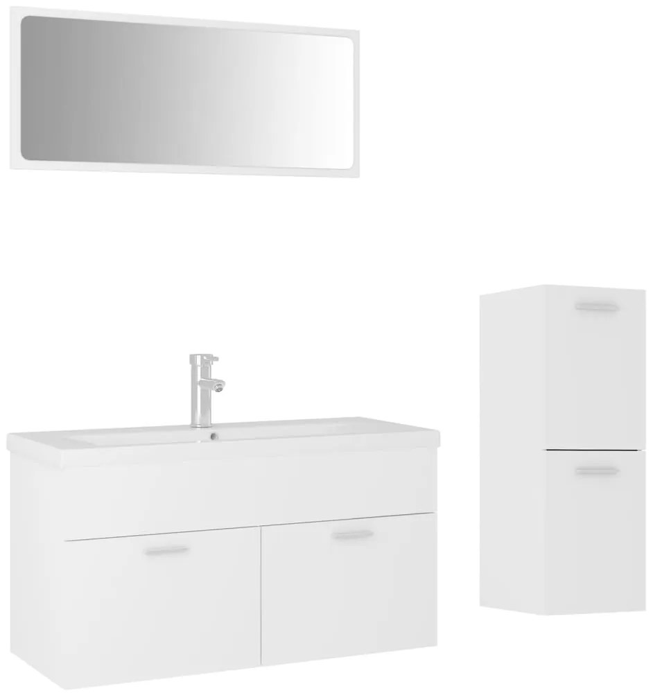 Set mobili da bagno bianco in truciolato