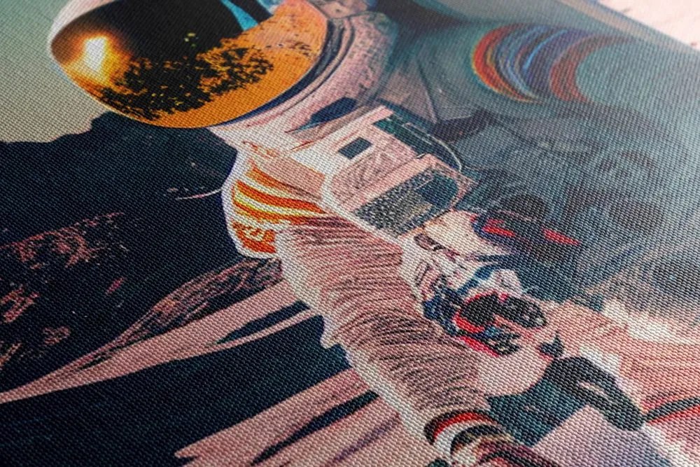 Quadro su tela – Astronauta sulla superficie di un pianeta sconosciuto