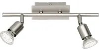 Faretti Barra 2 Spot Led a Soffitto Acciaio Moderno 30 cm Nimes GD Trio