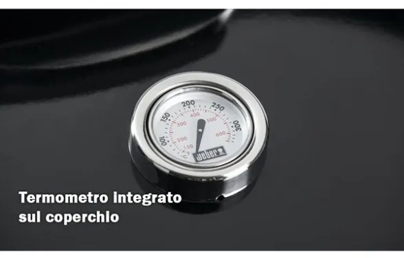 Master Touch E-5750 Weber Barbecue A Carbone 57 Cm Con Coperchio E Termometro Nero