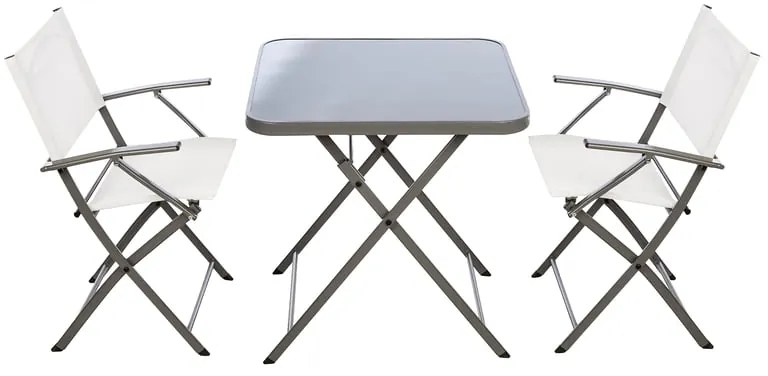 Set tavolo e sedie Emys NATERIAL in acciaio antracite per 2 persone