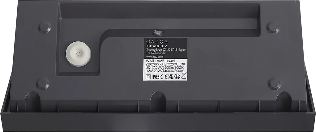 Lampada da parete moderna da esterno grigio scuro con LED IP65 e sensore di movimento - Marek