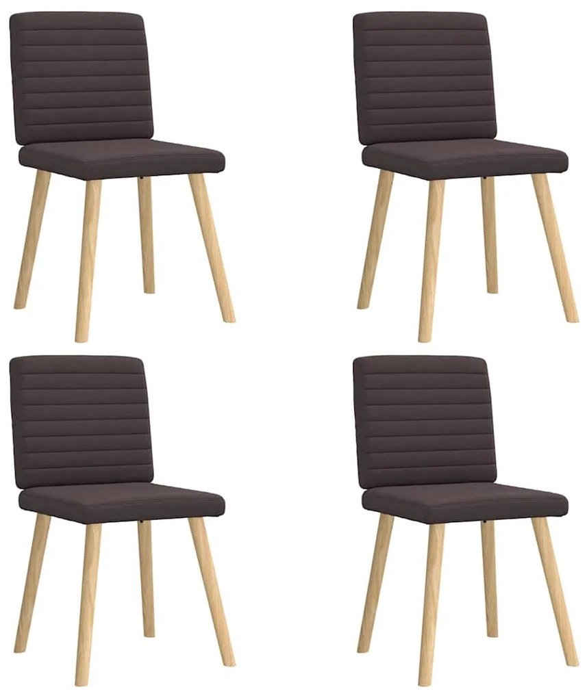 Sedie Da Pranzo 4 Pz Marrone Scuro İn Tessuto /