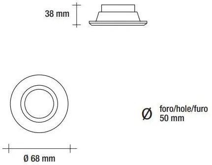 Vivida faretto inc.tondo bianco led 3w 260lm