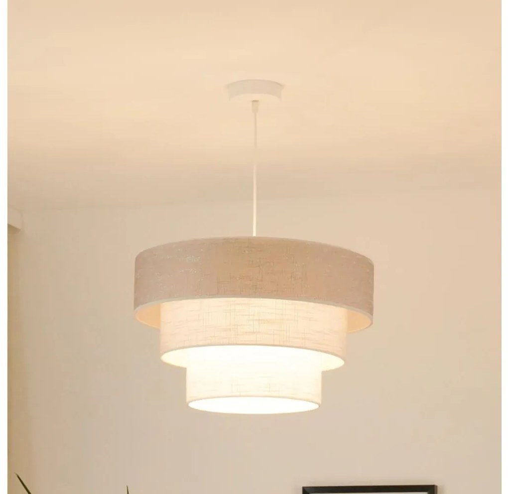 Brilagi - Lampadario a sospensione con filo ALASKA LUNETA 1xE27/15W/230V diametro 45 cm grigio/color crema