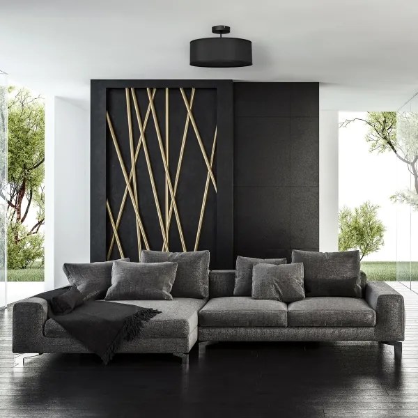 Lampadario a sospensione con supporto rigido ALBA 3xE27/15W/230V nero