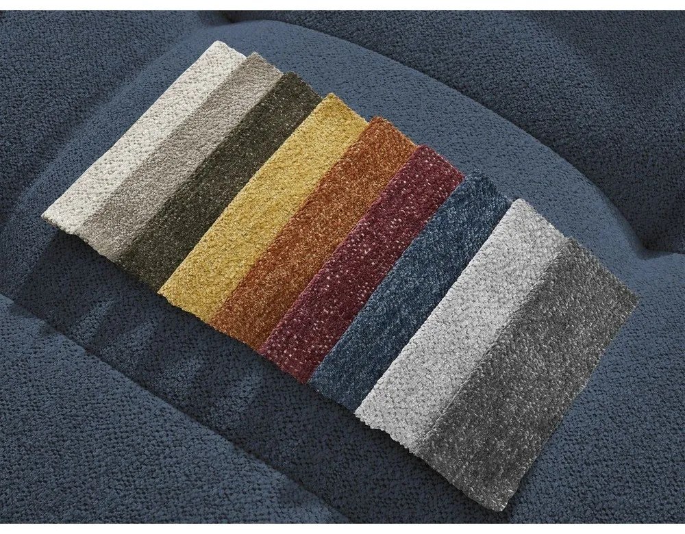 Poggiapiedi blu con rivestimento in ciniglia Roxelane – Bobochic Paris