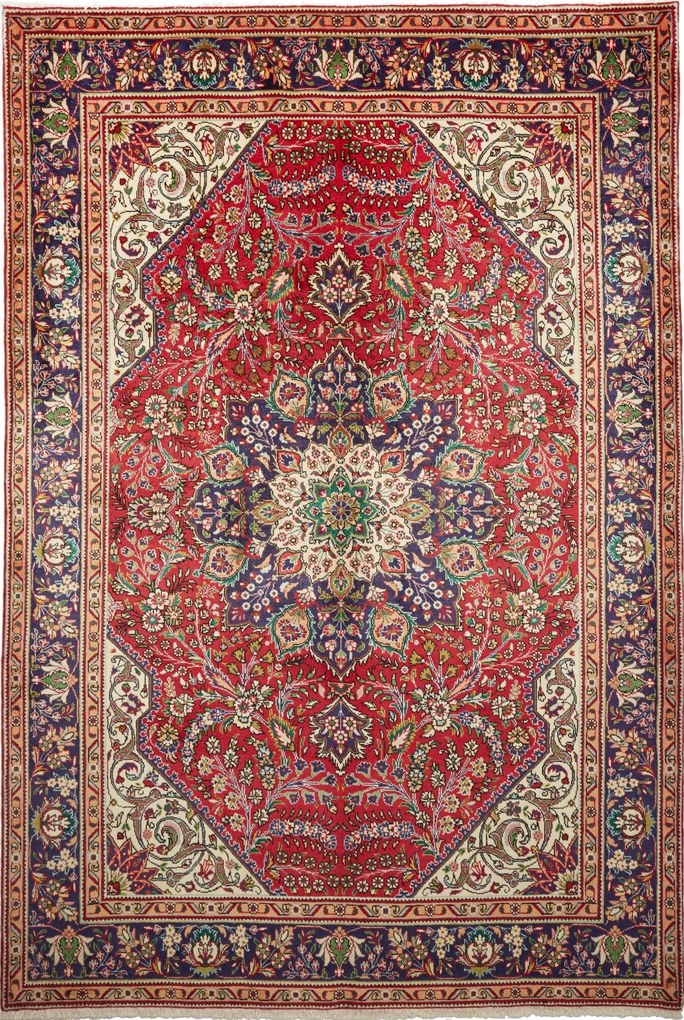 Tabriz Tappeto 290 x 200 Rosso (Iran) Annodato A Mano