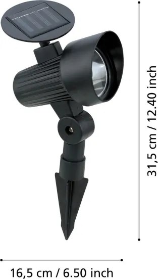 Eglo 48504 - set da 3 lampade solari a LED GIONATA LED/200 mAh IP44 nero