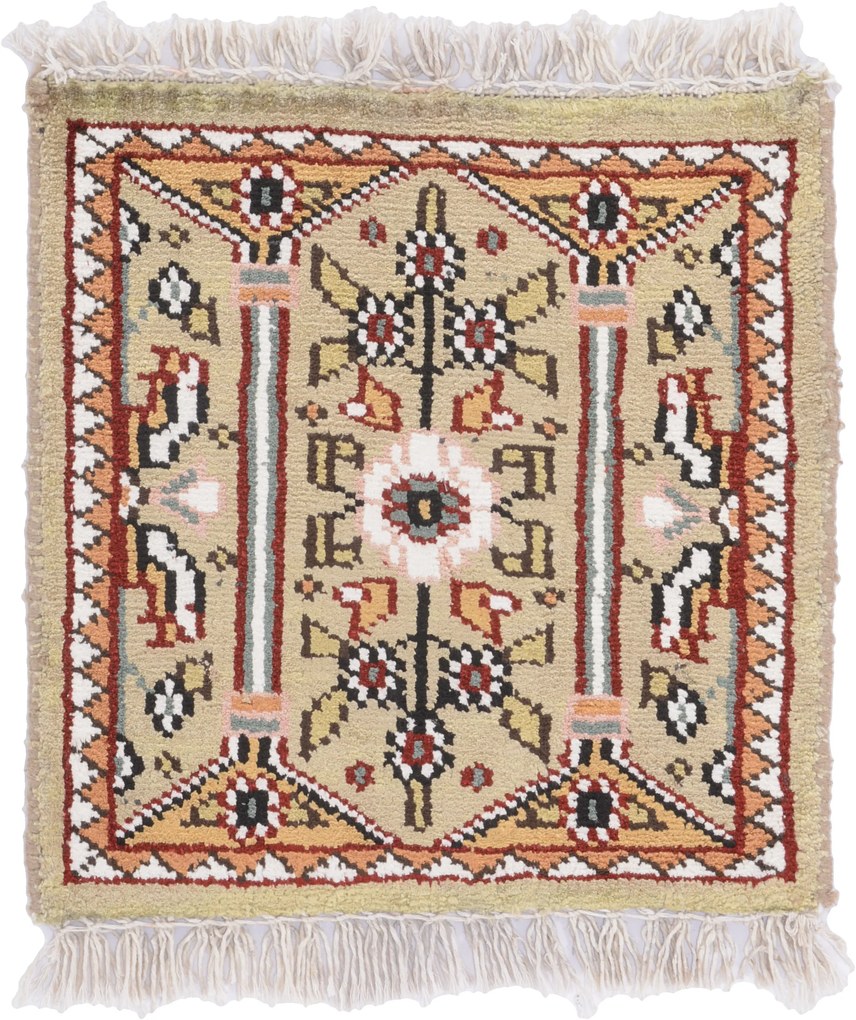 Agra Tappeto orientale 30x30 (Indian) Annodato A Mano
