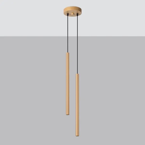 Sollux SL.1305 - Lampadario a sospensione con filo PASTELO 2xG9/8W/230V oro