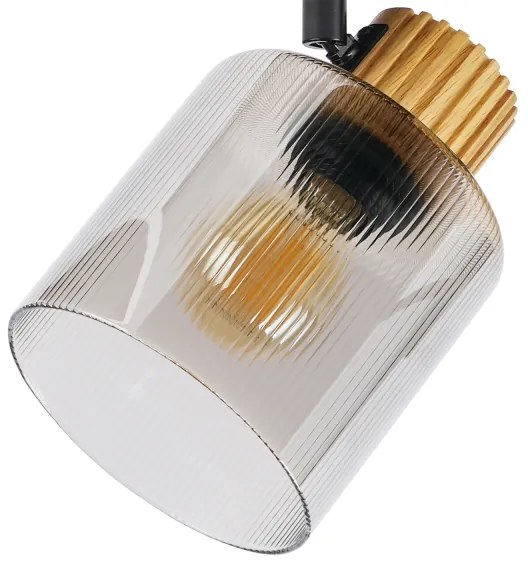 Brilagi - Faretto HYGGE 2xE14/15W/230V in legno di hevea, finitura fumé