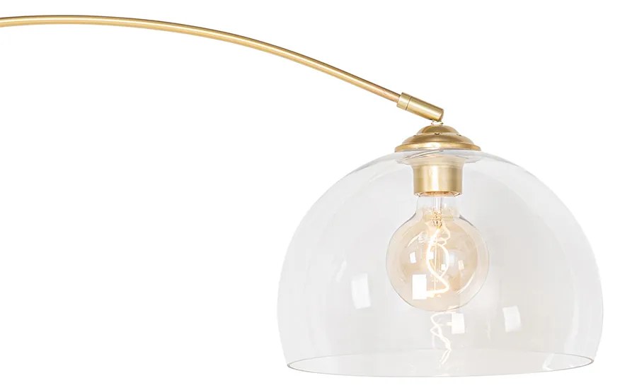 Lampada ad arco smart in ottone con vetro trasparente incl. WiFi G95 - Arc