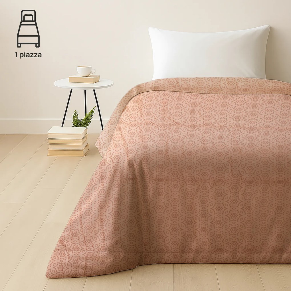 Trapuntino singolo in microfibra effetto seta beige