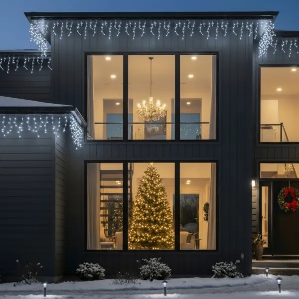 Brilagi - Catena luminosa LED per esterni 400 LED/8 funzioni 23 m IP44 bianco freddo